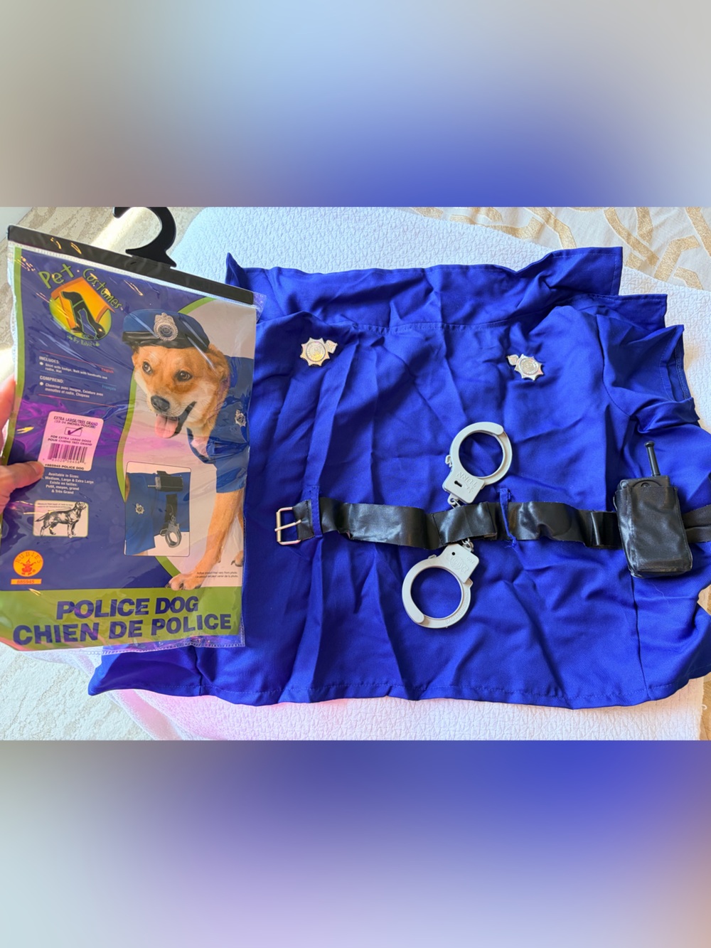 Police Dog Costume Vest for DOG - Blue